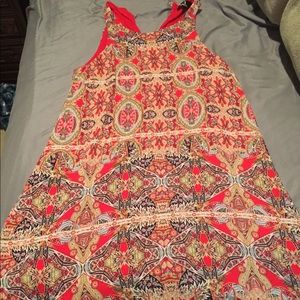 Lulus paisley block dress in red